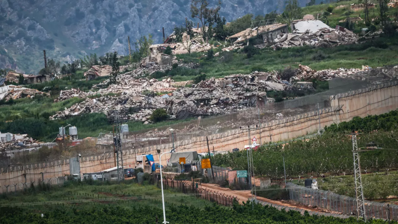 A crossing point and destruction in the Lebanese village, Kfar Kila, as seen from the Israeli side of the Israel-Lebanon border in northern Israel April 28, 2026. Reuters/Shir Torem