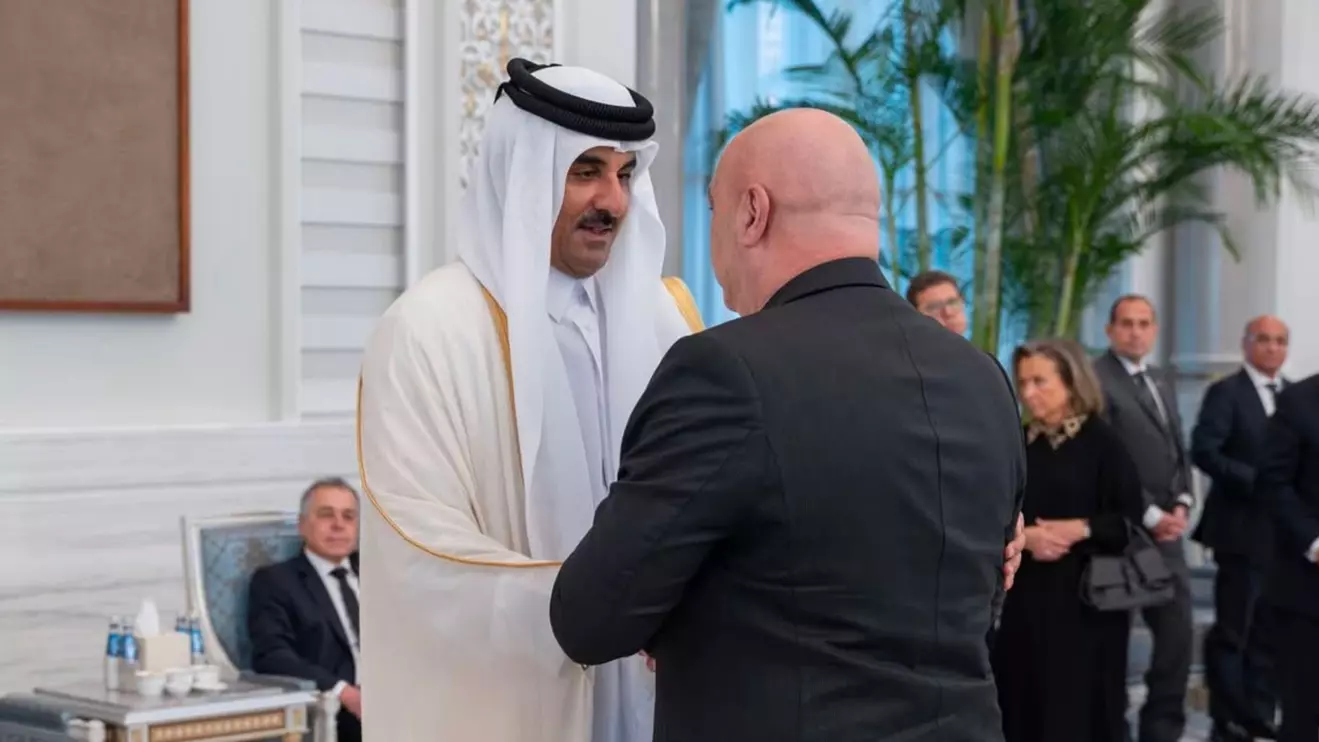 Qatar's Emir, Sheikh Tamim bin Hamad Al Thani and Joseph Aoun © X 