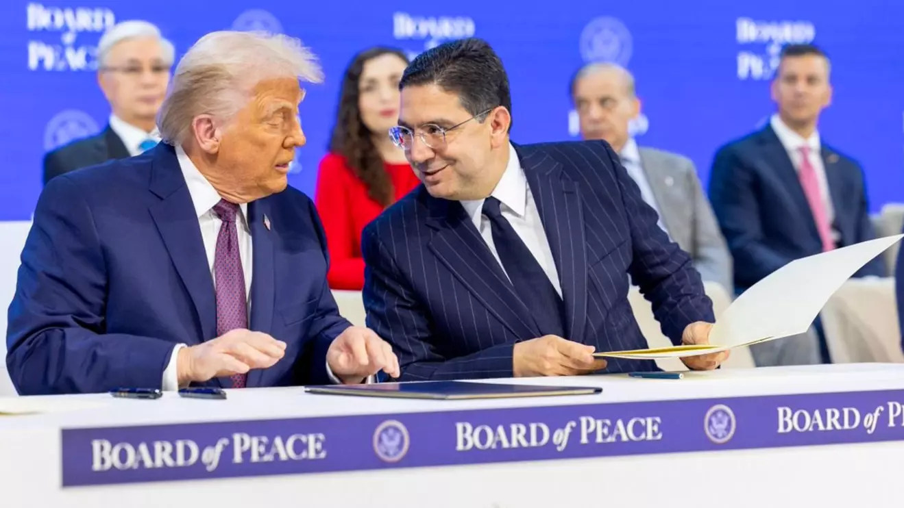 President Donald Trump and Nasser Bourita on January 22, 2026 in Davos © X