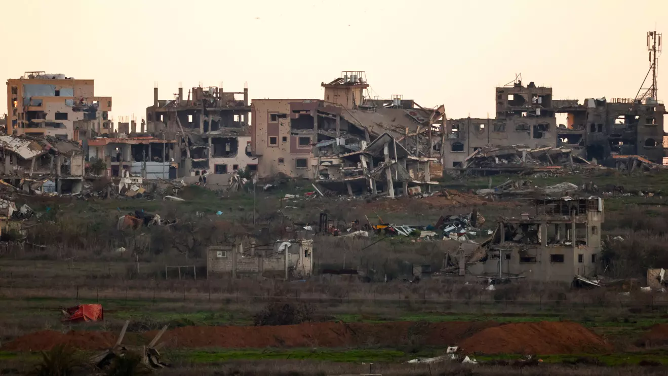 Buildings lie in ruin in North Gaza, amid a ceasefire between Israel and Hamas, as seen from Israel, February 12, 2025. Reuters/Amir Cohen