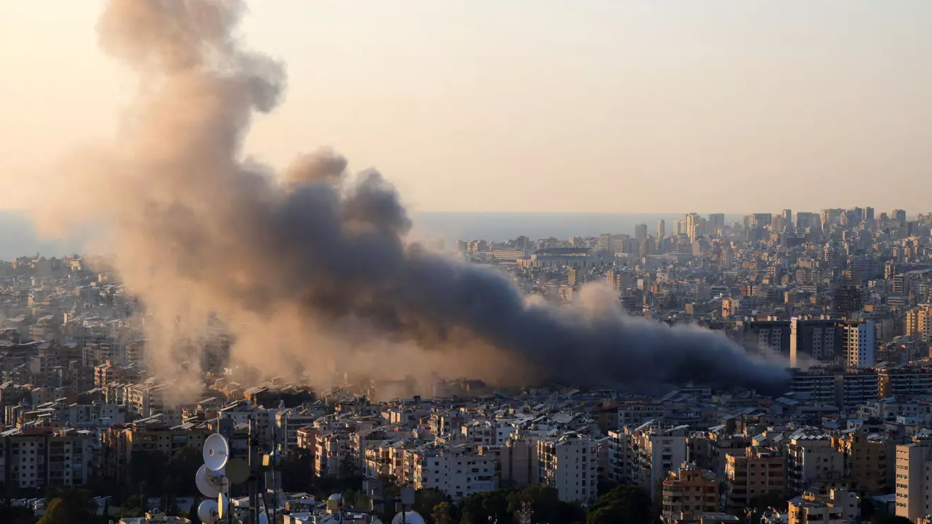 Smoke rises after an Israeli strike on Beirut's southern suburbs, following an escalation between Hezbollah and Israel amid the U.S.-Israeli conflict with Iran, Lebanon, March 10, 2026. Reuters/Mohamed Azakir