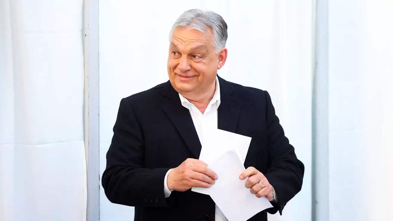 Hungarian Prime Minister Viktor Orban votes during the Hungarian parliamentary election in Budapest, Hungary, April 12, 2026. Reuters/Lisi Niesne