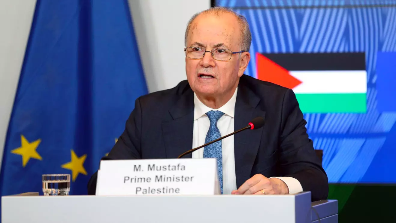 Palestinian PM Mohammad Mustafa meets EU leaders in Brussels on monday © X