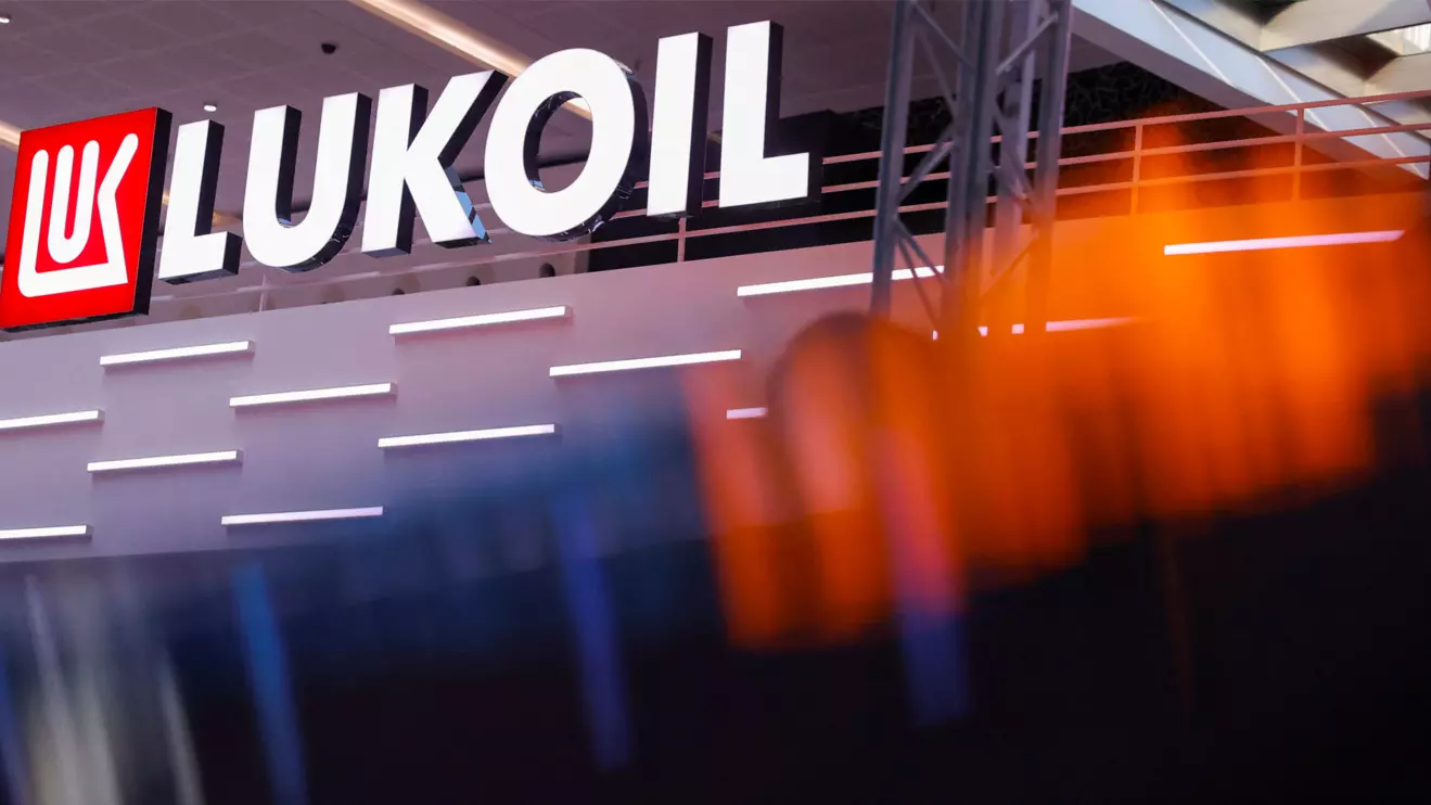 A Lukoil sign is seen at Abu Dhabi International Progressive Energy Congress (ADIPEC), in Abu Dhabi, United Arab Emirates, October 2, 2023. Reuters/Amr Alfiky