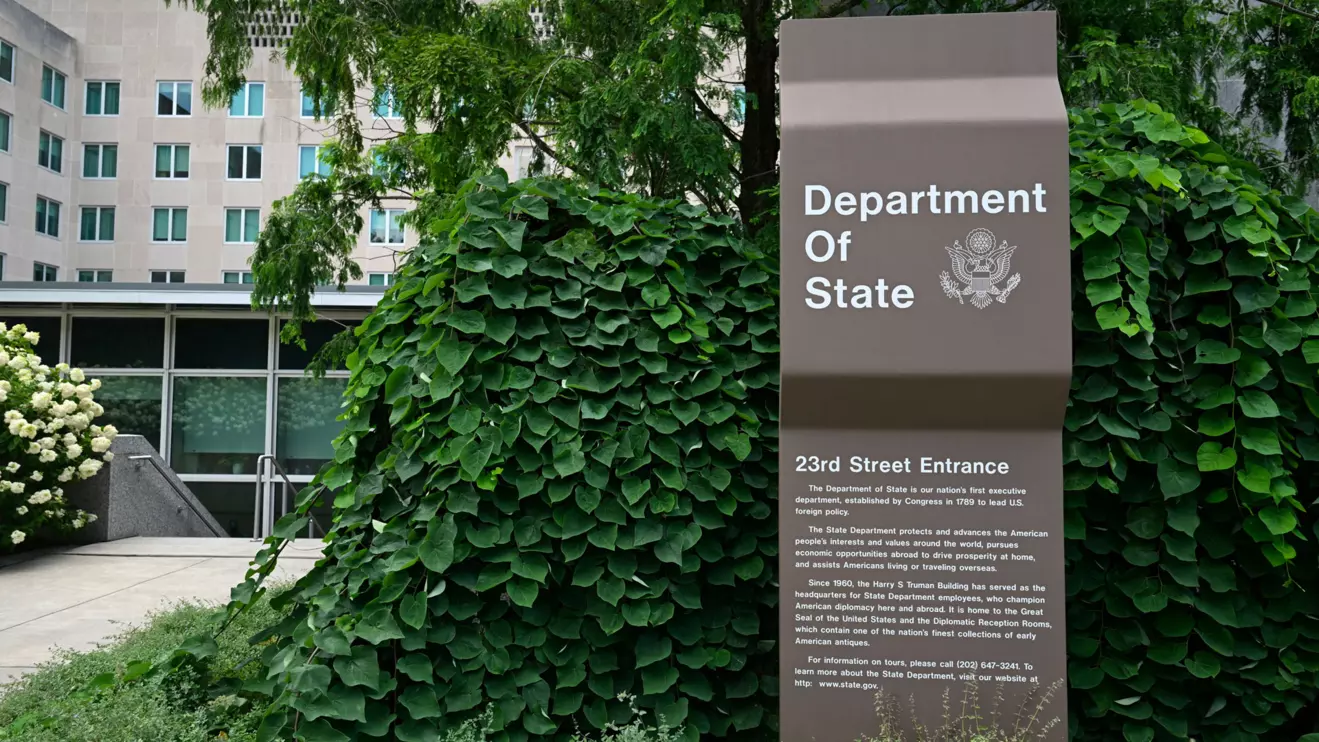A general view of a U.S. State Department sign outside the U.S. State Department building in Washington, D.C., Reuters/Annabelle Gordon