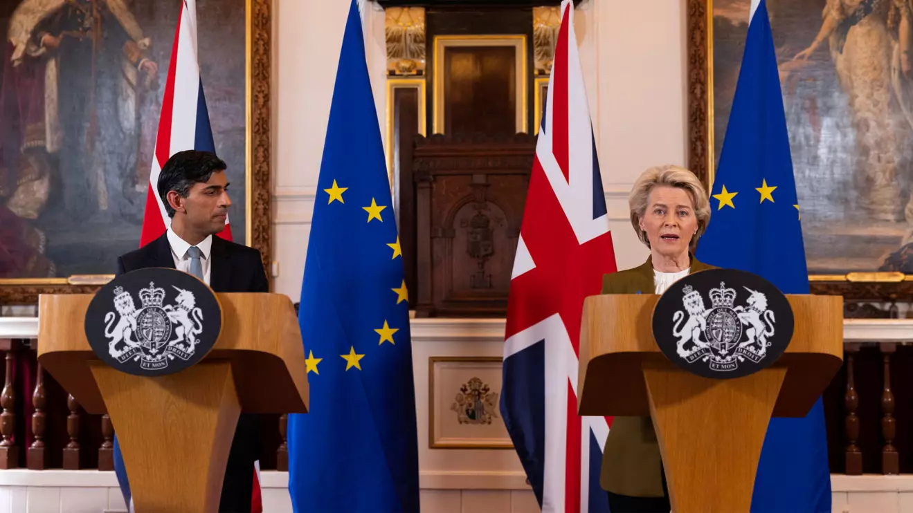 British Prime Minister Rishi Sunak and European Commission President Ursula von der Leyen hold a news conference at Windsor Guildhall, Britain, February 27, 2023. Dan Kitwood, Reuters 
