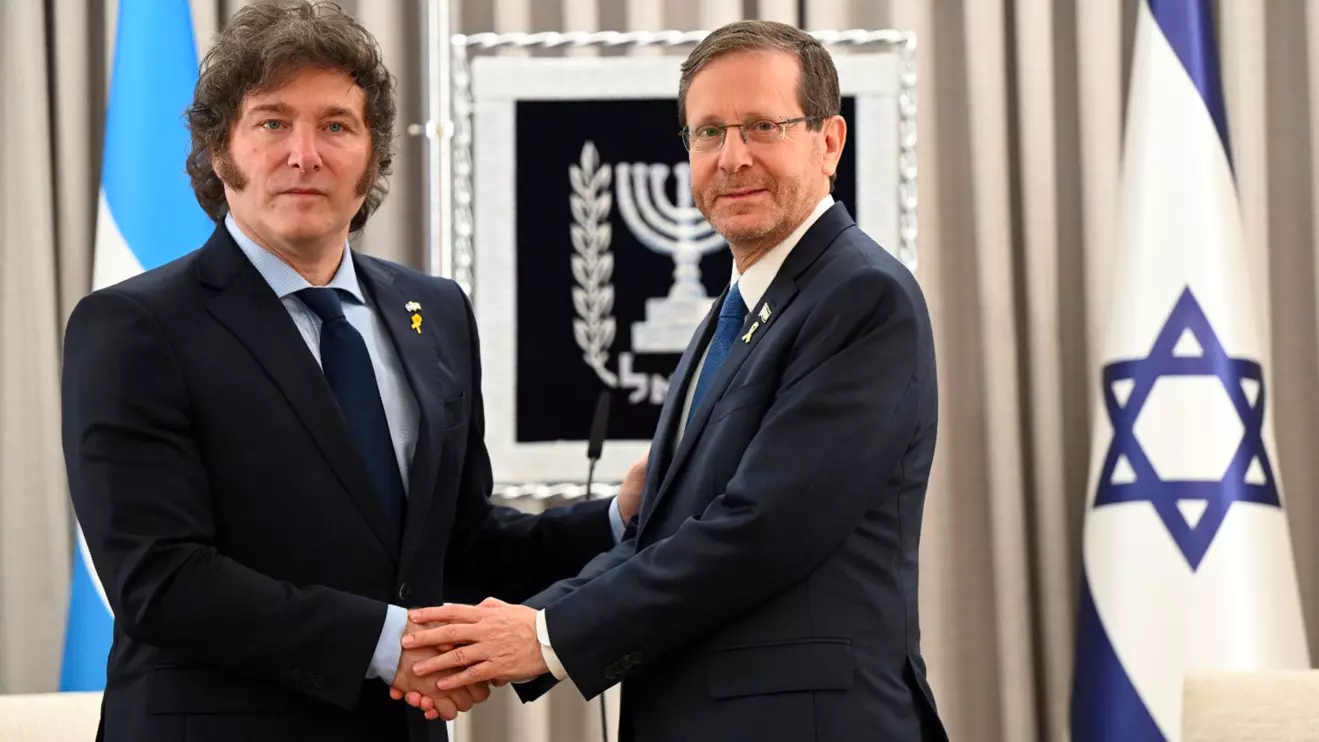  Javier Milei and Pres Isaac Herzog  © Mena Today 