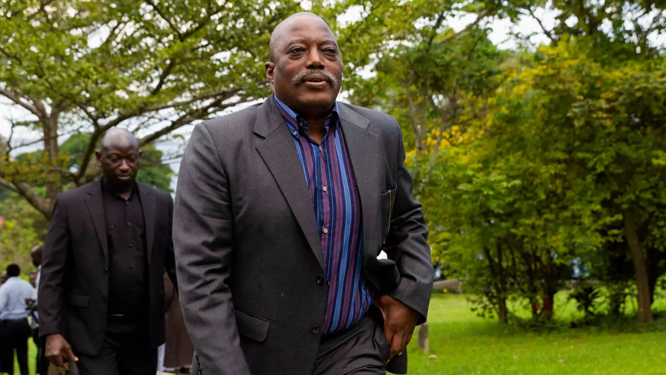 Democratic Republic of Congo's former President Joseph Kabila arrives for a meeting with religious leaders to help find a "solution" to the crisis in the country's eastern regions, where Rwanda-backed M23 rebels have seized significant territory, in Goma, North Kivu, Democratic Republic of Congo, May 29, 2025. Reuters/Arlette Bashizi