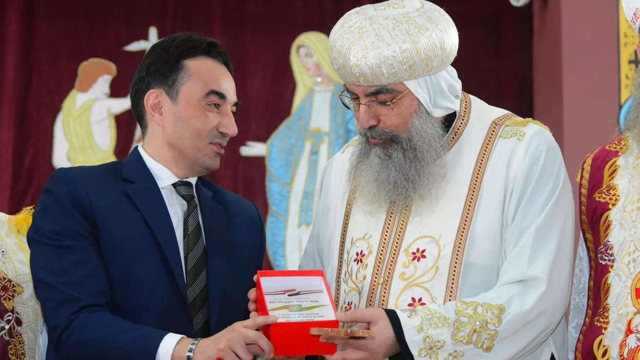 Ahmed Mohamed Eid Moustapha and Bishop Marc Anba © Mena Today 