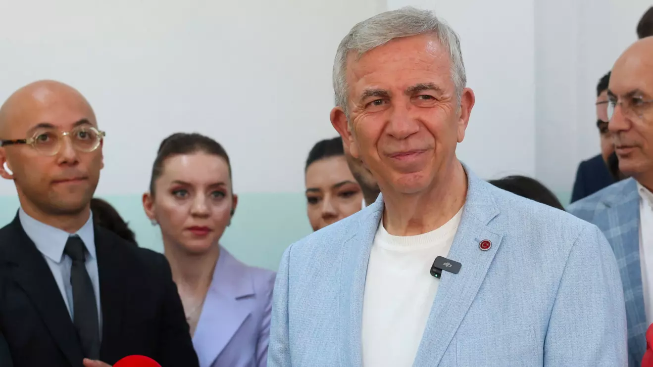 Ankara Mayor Mansur Yavas, mayoral candidate of the main opposition Republican People's Party, arrives at a polling station, Ankara, March 31, 2024. Reuters/Cagla Gurdogan