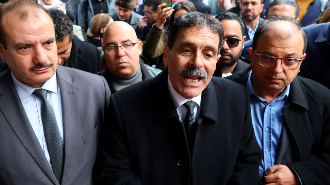 Tunisian prominent activist, Ayachi Hammami, speaks outside a court in Tunis, Tunisia January 10, 2023. Reuters/Jihed Abidellaoui