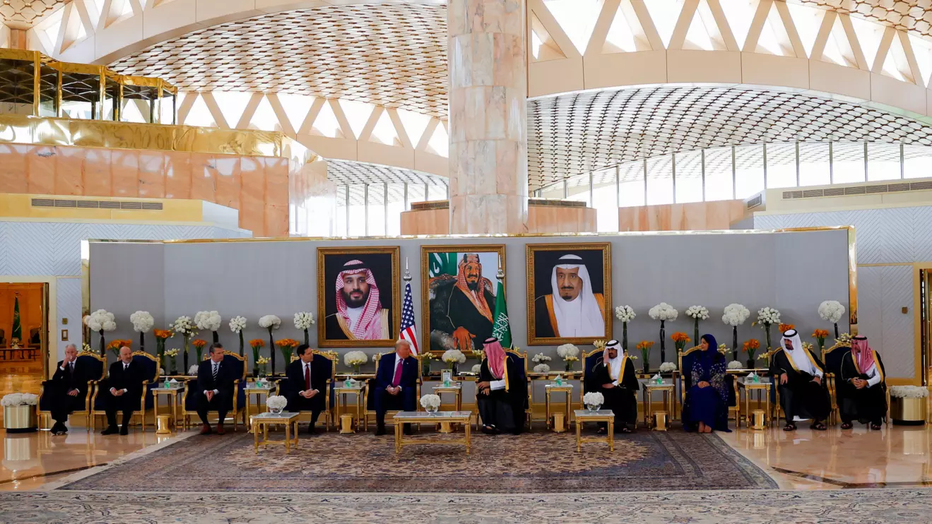 U.S. Secretary of State Marco Rubio, U.S. President Donald Trump, Saudi Crown Prince Mohammed Bin Salman and Mohammed bin Abdulrahman bin Abdulaziz, Deputy Governor of Riyadh Region, meet in Riyadh, Saudi Arabia, May 13, 2025. Reuters/Brian Snyder
