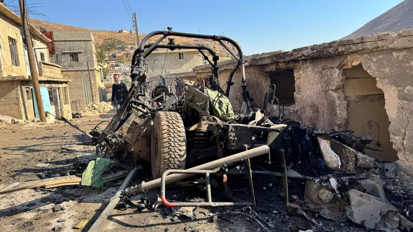 A damaged site, following an Israeli raid on Friday, according to Syrian state media, in Beit Jinn, Syria November 28, 2025. Reuters/Ali Ahmed al-Najjar