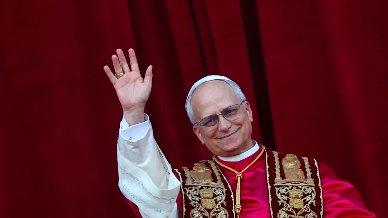 Newly elected Pope Leo XIV, Cardinal Robert Prevost of the United States appears on the balcony of St. Peter's Basilica, at the Vatican, May 8, 2025. Reuters/Guglielmo Mangiapane