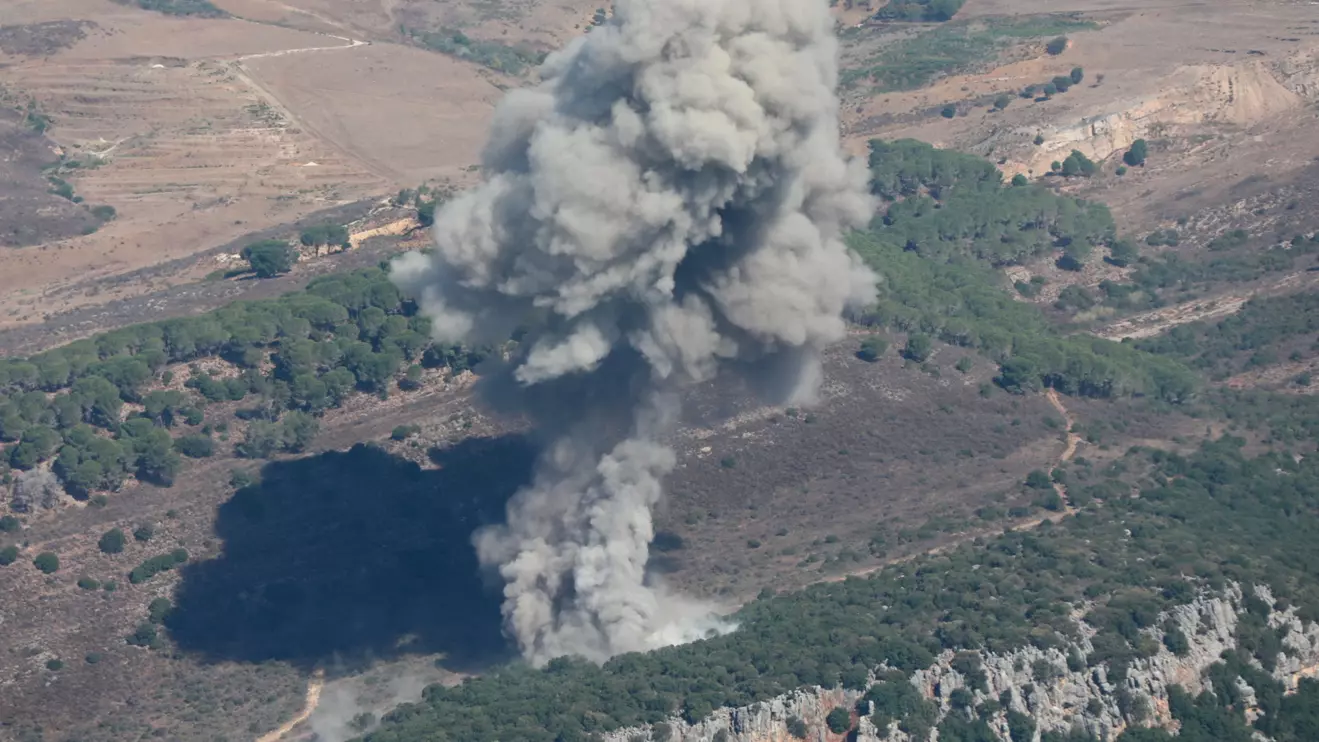 Smoke billows over southern Lebanon, amid ongoing cross-border hostilities between Hezbollah and Israeli forces, as pictured from Marjayoun, near the border with Israel, September 24, 2024. Reuters/Karamallah Daher