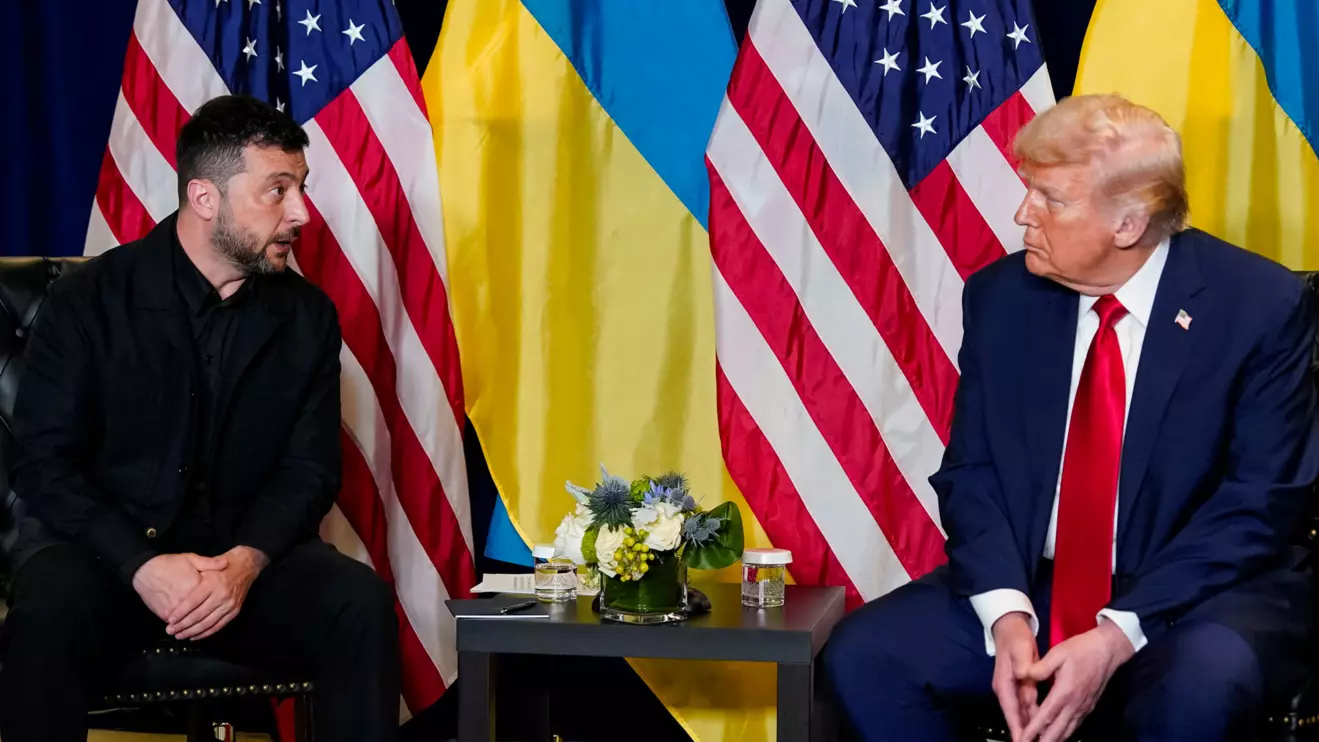 U.S. President Donald Trump meets with Ukrainian President Volodymyr Zelenskiy during the 80th United Nations General Assembly, in New York City, New York, U.S., September 23, 2025. Reuters/Al Drago