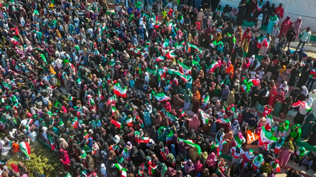 In the capital, Hargeisa, massive crowds filled the main stadium, waving flags and chanting as part of celebrations broadcast live on local television © X