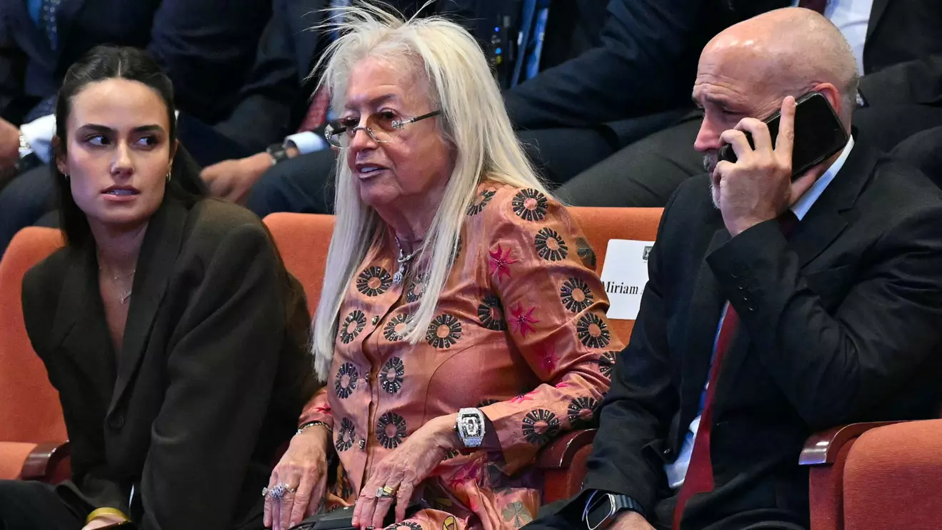 Miriam Adelson waits for a speech by US President Donald Trump at the Knesset, in Jerusalem on October 13, 2025. Saul Loeb, Reuters 