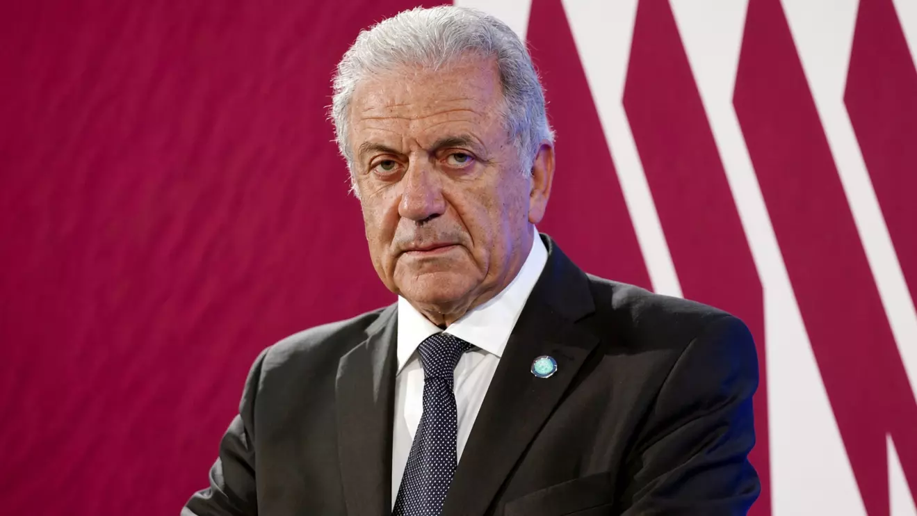 European Commissioner for Migration and Home Affairs Dimitris Avramopoulos attends a news conference in Helsinki, Finland, July 18, 2019. Lehtikuva/Emmi Korhonen via Reuters