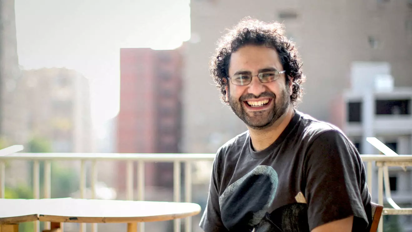 Egyptian-British hunger striker Alaa Abd el-Fattah poses for a photo in unknown location, in this undated handout image obtained by Reuters on November 8, 2022. Courtesy of Mohamed El Raai