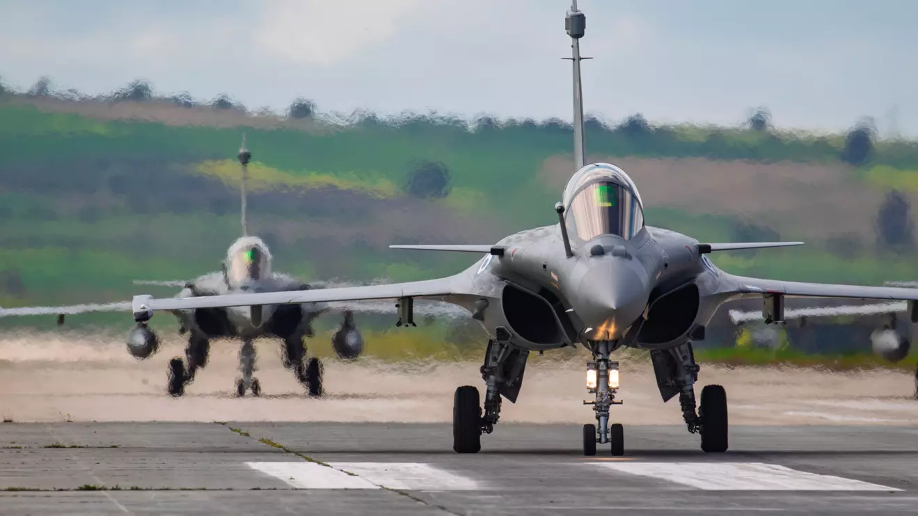 Tanagra, Greece, Hellenic Air Force Rafales taxi for a morning sortie © Mena Today 