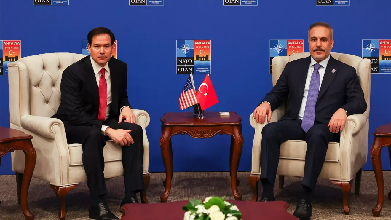 U.S. Secretary of State Marco Rubio meets with Turkish Foreign Minister Hakan Fidan at NEST International Convention Center, in Antalya, Turkey May 15, 2025. Reuters/Umit Bektas