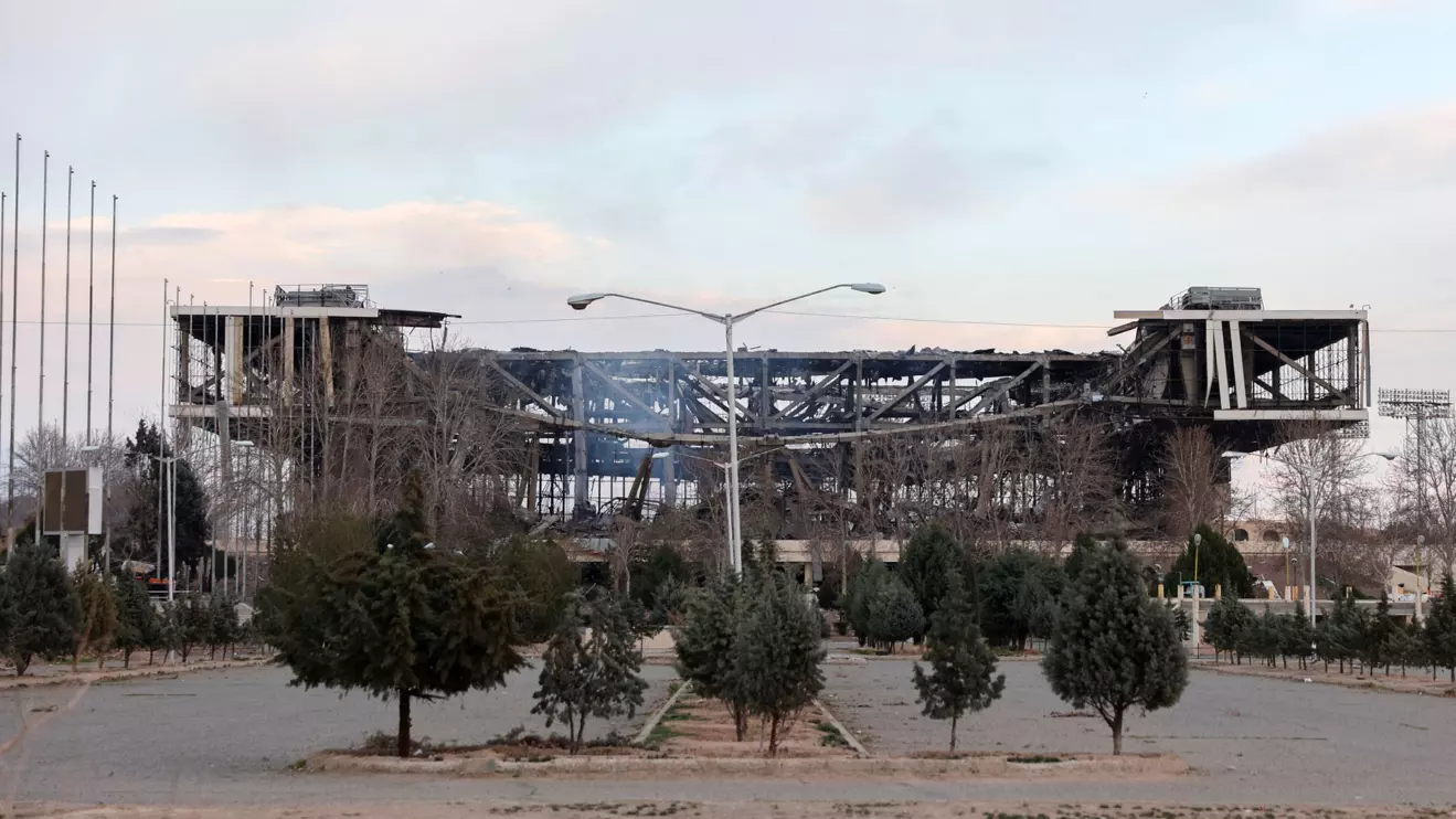 Smoke rises over damaged Azadi Stadium following an attack, amid the U.S.-Israeli conflict with Iran, in Tehran, Iran, March 5, 2026. Majid Asgaripour/WANA (West Asia News Agency) via Reuters
