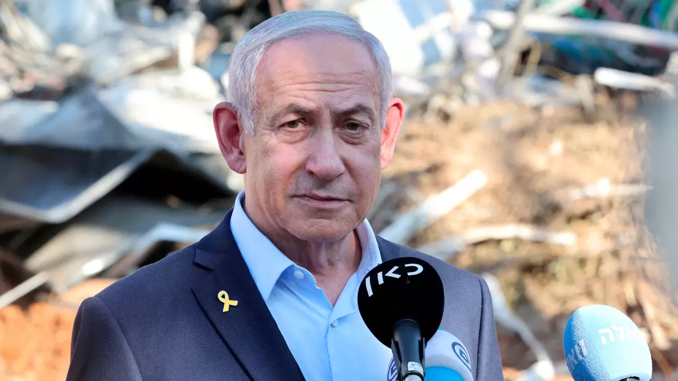 Israel's Prime Minister Benjamin Netanyahu gives a statement during a visit to the site of the Weizmann Institute of Science, which was hit by an Iranian missile barrage, in the central city of Rehovot, Israel June 20, 2025. Jack Guez/Reuters