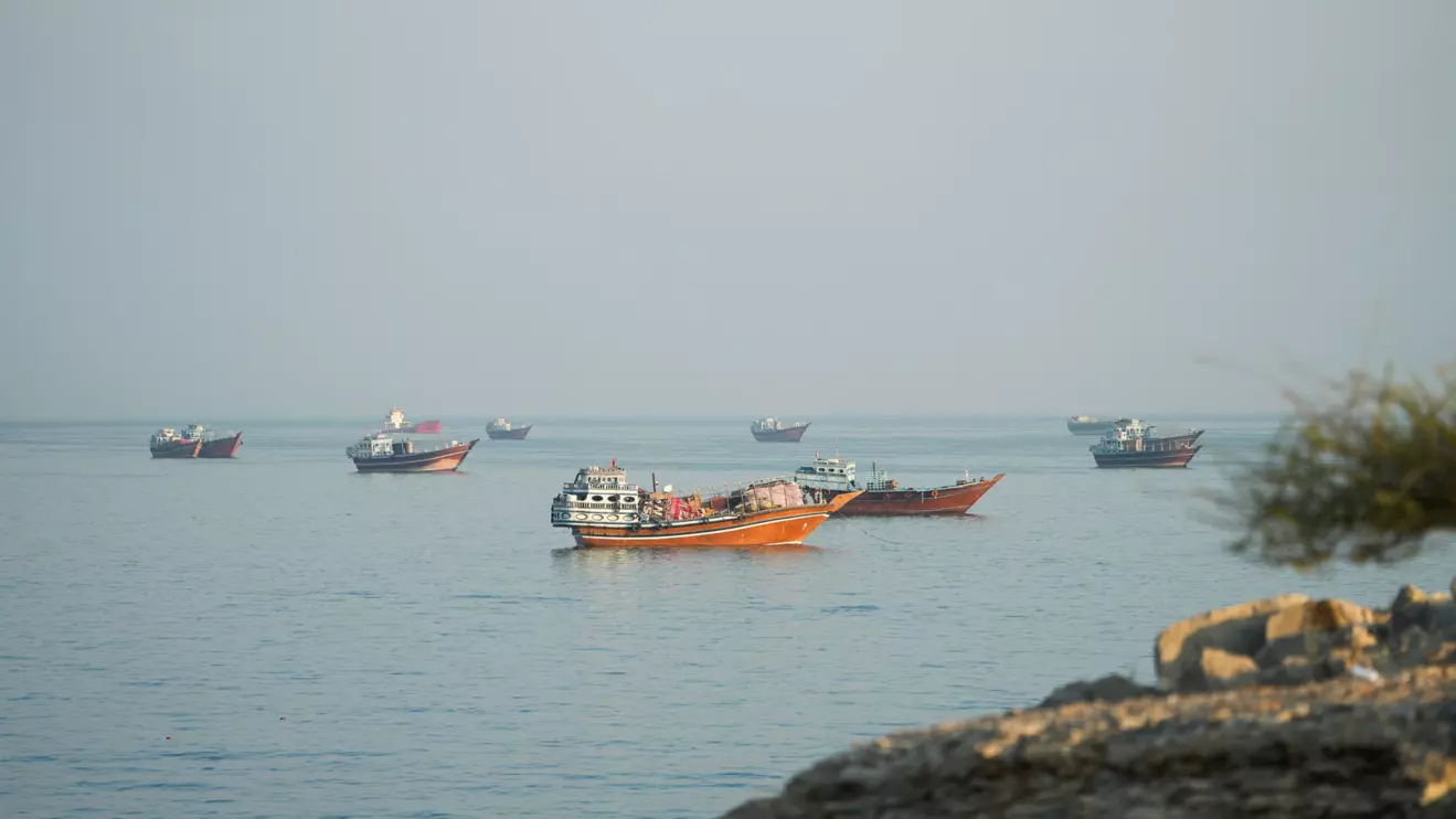 Vessels at the Strait of Hormuz, as seen from Musandam, Oman, October 23, 2026. Reuters