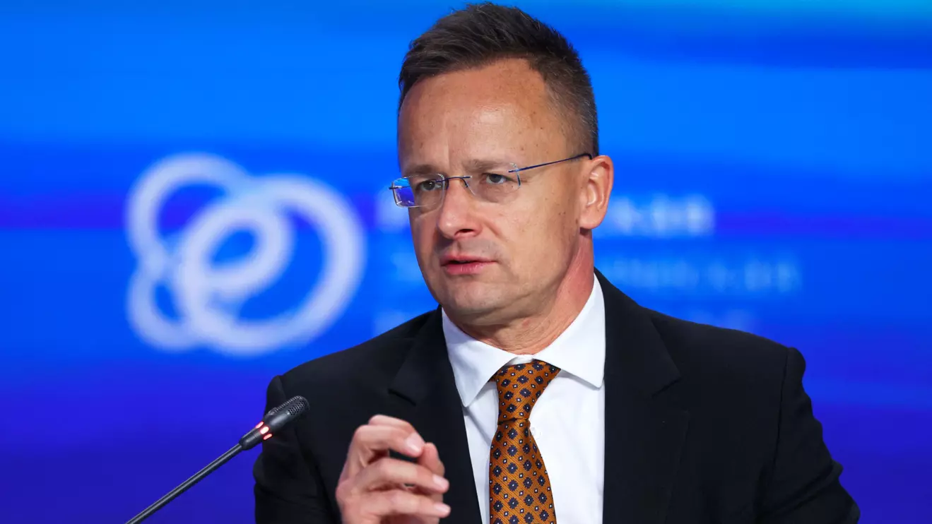 Hungary's Foreign Minister Peter Szijjarto speaks during a session of the Russian Energy Week international forum in Moscow, Russia, October 15, 2025. Reuters/Ramil Sitdikov