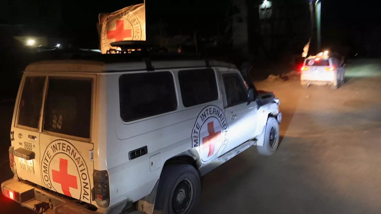 Red Cross transports the body of a deceased hostage, who had been held in Gaza since the deadly October 7, 2023, attack, after it was handed over by Hamas militants as part of a ceasefire and a hostages-prisoners swap deal between Hamas and Israel, in Gaza City, October 27, 2025. Reuters/Dawoud Abu Alkas