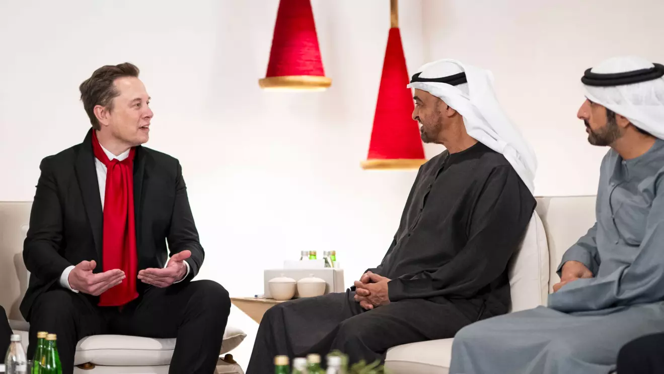 Elon Musk and Sheikh Mohamed bin Zayed Al Nahyan © WAM