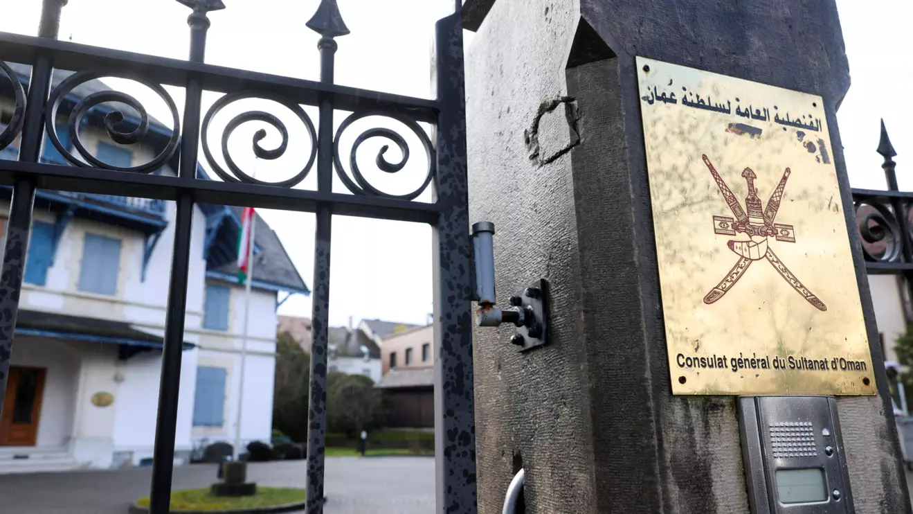Mission of the Sultanate of Oman, on the day of the second round of talks between U.S. and Iran, in Geneva, Switzerland, February 17, 2026. Reuters/Pierre Albouy