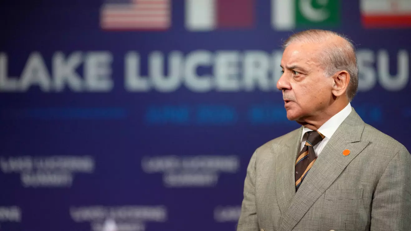 Pakistan's Prime Minister Shehbaz Sharif attends a quadrilateral meeting between the U.S., Iran, Pakistan, and Qatar at the Lake Lucerne Summit, aimed at advancing a deal to end the Middle East conflict, at Buergenstock Resort Lake Lucerne, near Stansstad, Switzerland, June 21, 2026. Reuters/Nathan Howard