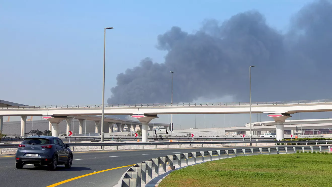 Smoke billows from Jebel Ali port after an Iranian attack, following United States and Israel strikes on Iran, in Dubai, United Arab Emirates, March 1, 2026. Reuters/Raghed Waked TPX IMAGES OF THE DAY