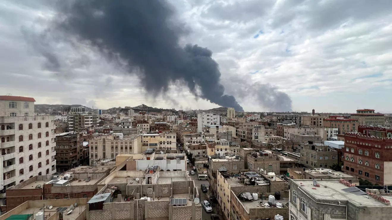 Smoke billows, after an Israeli airstrike on Houthi infrastructure, in Sana'a, Yemen May 6, 2025. Reuters/Adel al-Khader
