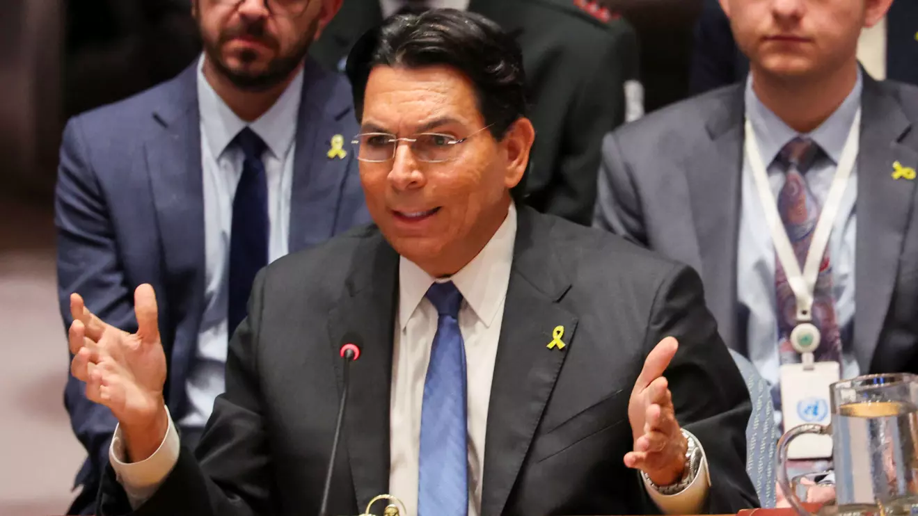 Israel's Permanent Representative to the United Nations Danny Danon speaks during a meeting of the United Nations Security Council, about the conflict between Israel and Iran, at U.N. headquarters in New York City, U.S., June 20, 2025. Reuters/Brendan McDermid