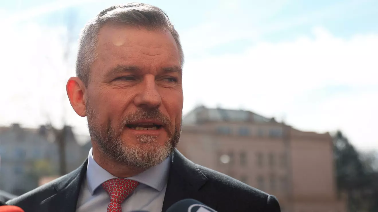 Slovakia's presidential candidate Peter Pellegrini talks to the media during the country's presidential election, in Bratislava, March 23, 2024. Reuters/Eva Korinkova