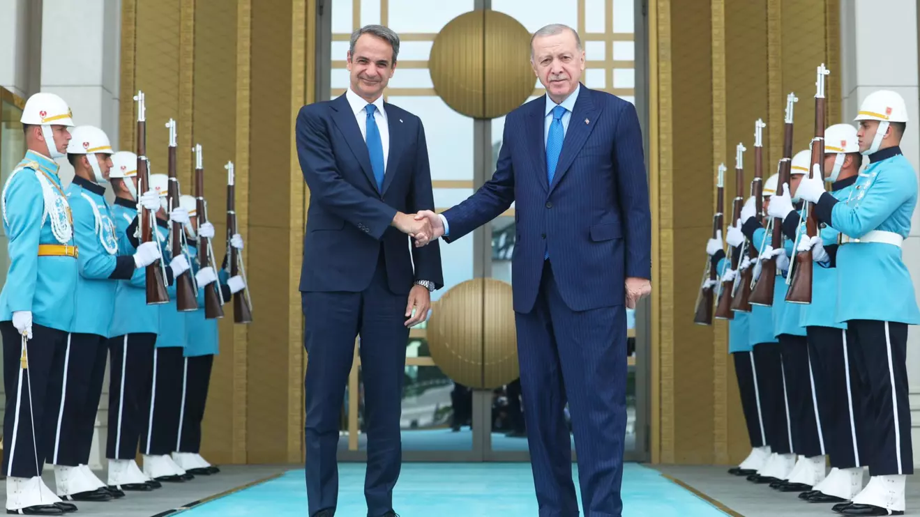 Greek Prime Minister Kyriakos Mitsotakis and Turkish President Tayyip Erdogan © X