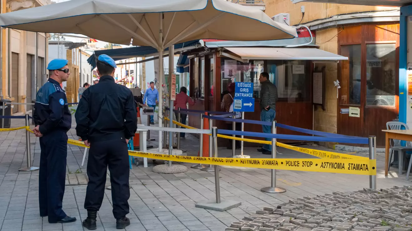 The 'Green Line', the pedestrian checkpoint in Nicosia, standing between the Republic of Cyprus and Turkish North Cyprus © Mena Today 