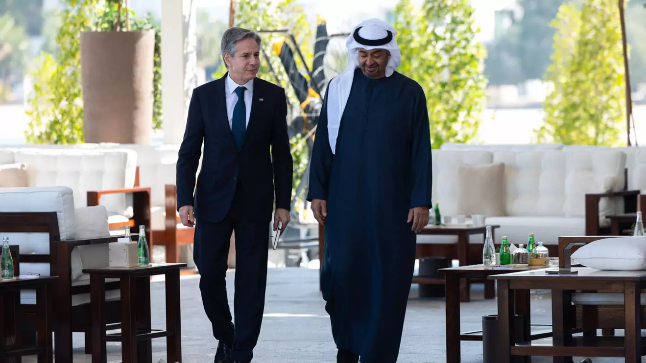 Antony Blinken with Sheikh Mohamed bin Zayed Al Nahyan, President of UAE