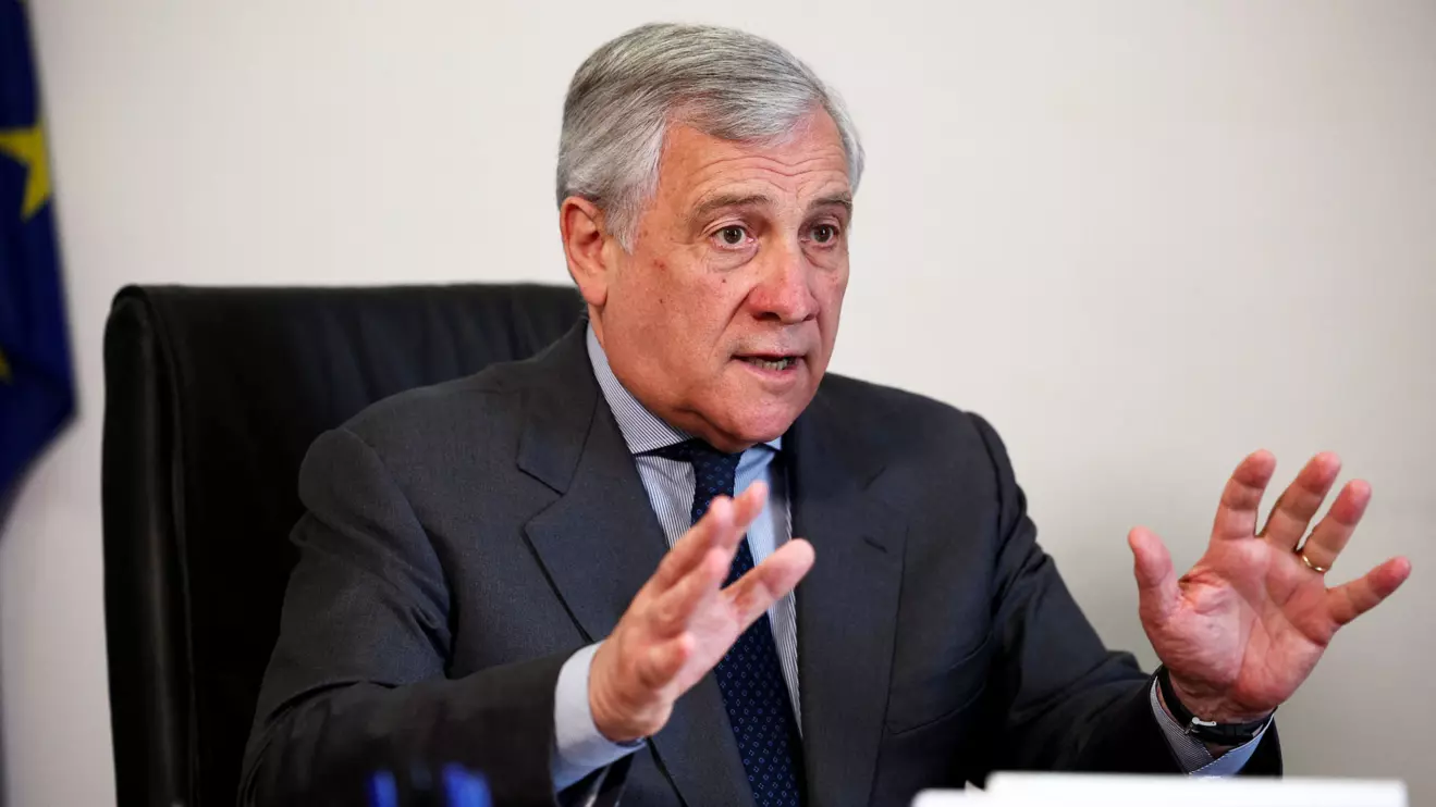 Italian Foreign Minister Antonio Tajani gestures as he speaks during an interview with Reuters in Rome, Italy, April 15, 2024. Reuters/Guglielmo Mangiapane