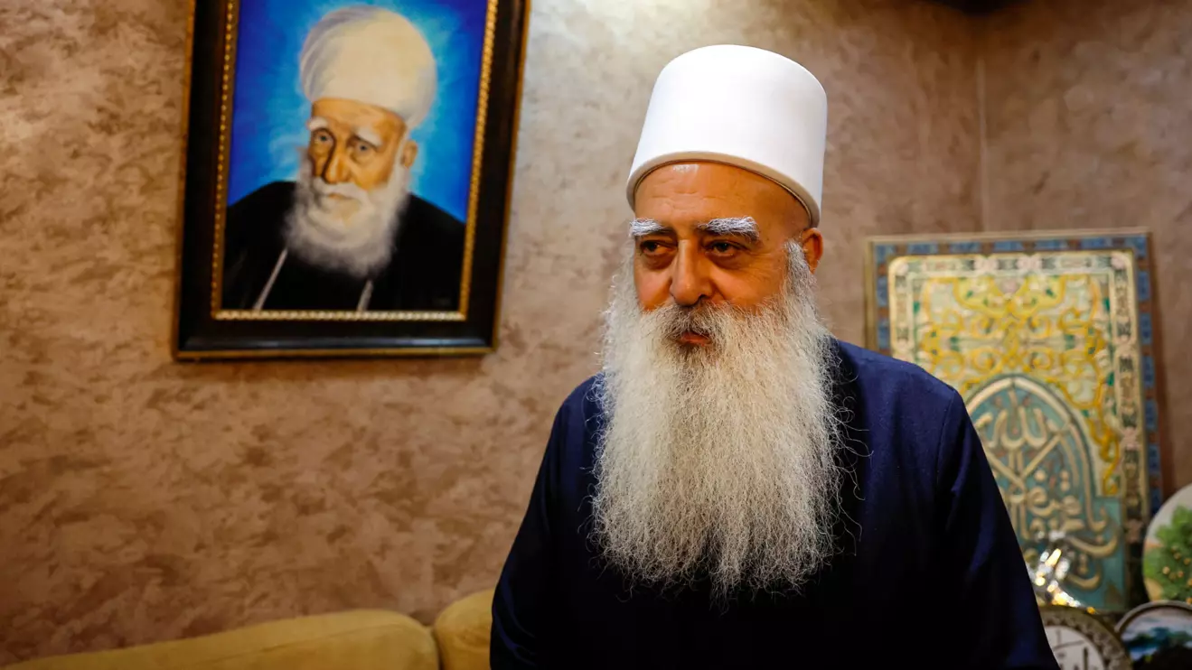 Leader of the Druze community in Israel Sheikh Mowafaq Tarif speaks with Reuters at his house in Julis, northern Israel March 13, 2025 Reuters/Ammar Awad