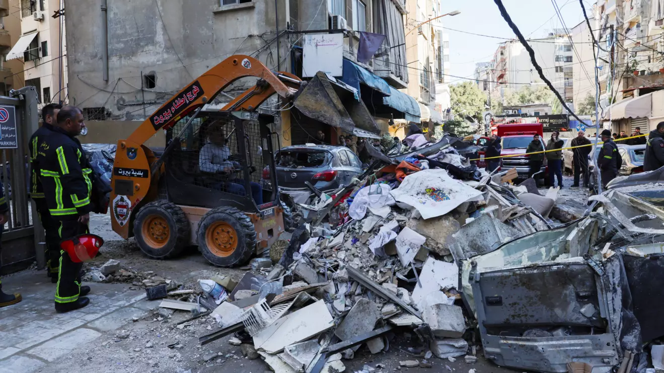 A man uses machinery to clear debris near the site of an Israeli strike on an apartment building, in central Beirut, Lebanon, March 11, 2026, following an escalation between Hezbollah and Israel amid the U.S.-Israeli conflict with Iran. Reuters/Emilie Madi