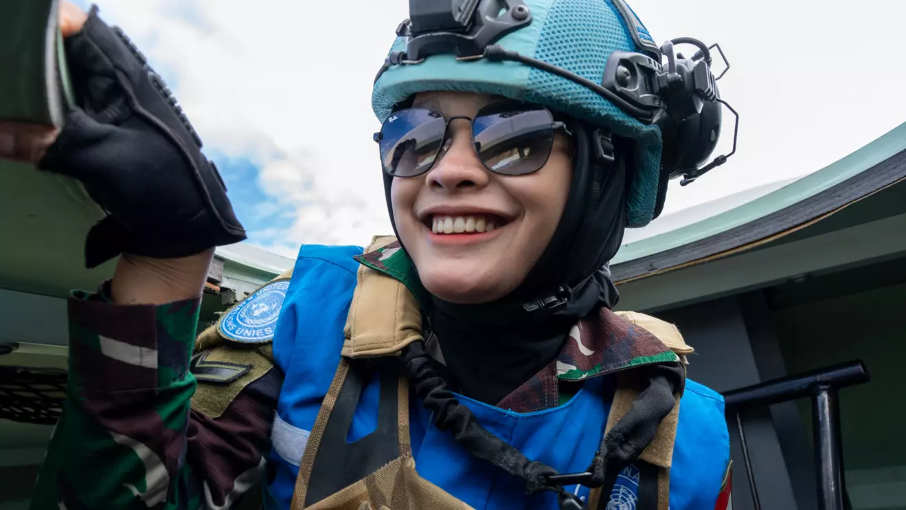 UNIFIL Indonesian peacekeepers on a vehicle patrol along the Blue Line, 16 February 2023 © UNIFIL