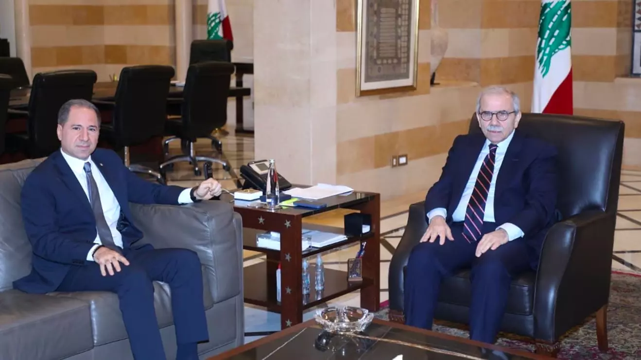Samy Gemayel (L) and Nawaf Salam © X