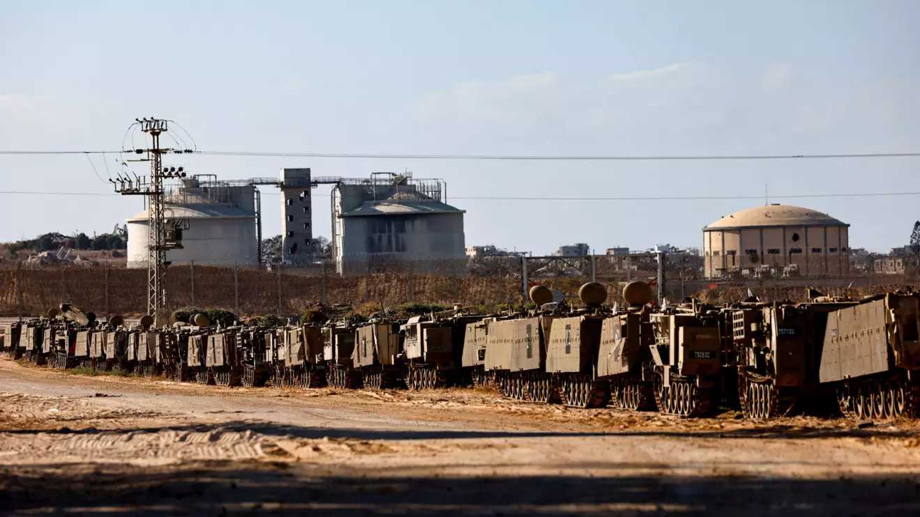 An Israeli APC manoeuvres in Gaza, as seen from the Israeli side of the border, September 2, 2025. Reuters/Amir Cohen