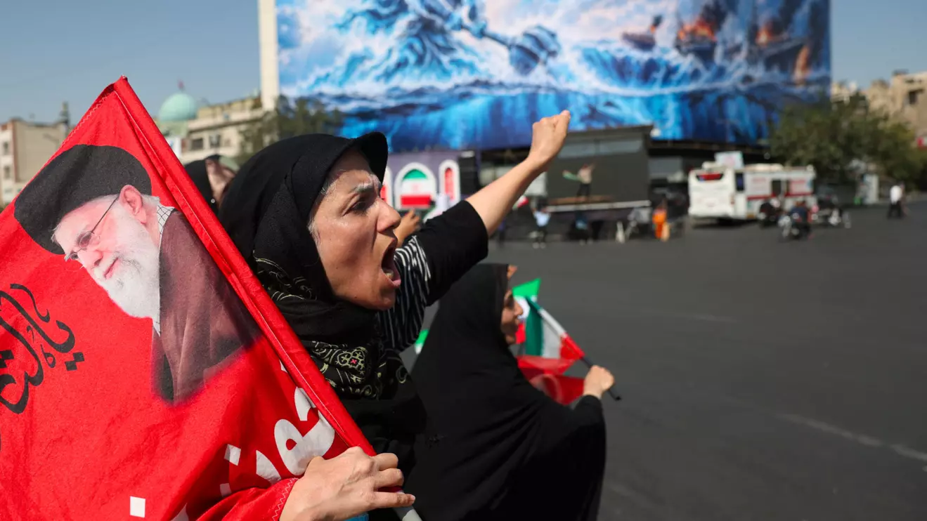 An Iranian woman shouts during a march in Tehran, Iran, September 25, 2026. Majid Asgaripour/WANA (West Asia News Agency) via Reuters