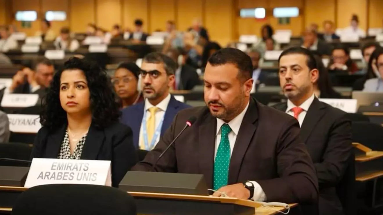 The UAE representative speaks at the UN Human Rights Council © WAM