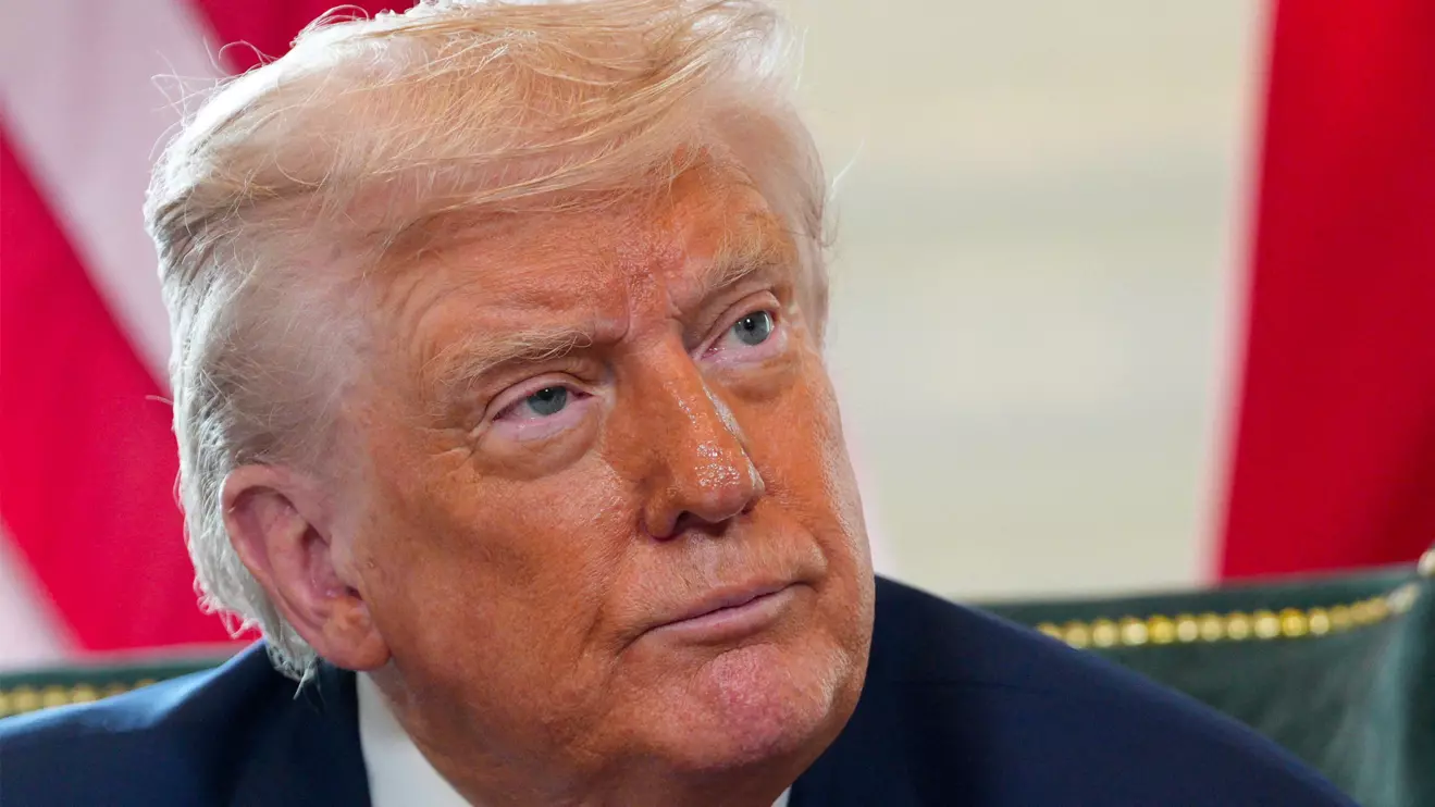 U.S. President Donald Trump looks on as he meets with British Prime Minister Keir Starmer (not pictured) at Trump Turnberry golf club on July 28, 2025 in Turnberry, Scotland, Britain. Christopher Furlong/Reuters
